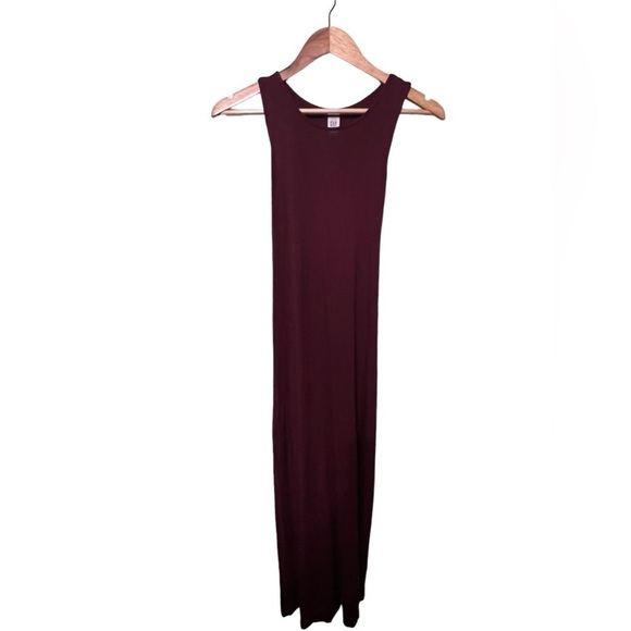 Twist-Back Tank Midi Dress Ruby Wine Size X-Small - Picture 3 of 5